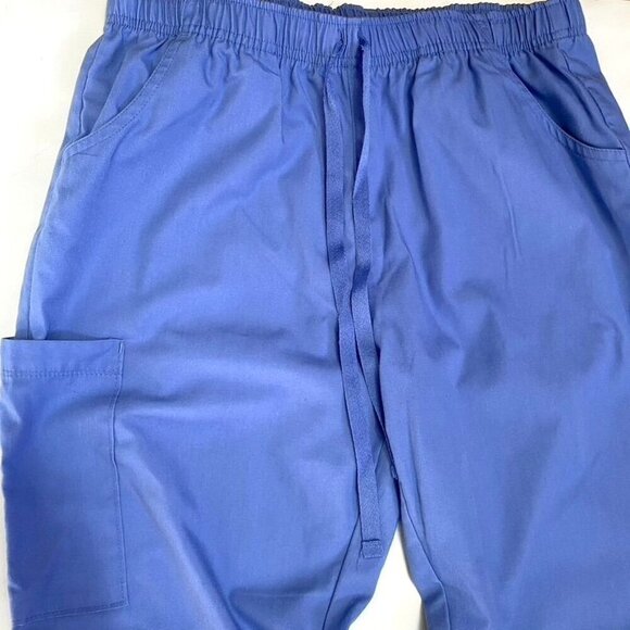 Red Panda Maevn 9726 Full Elastic Cargo Scrub Pants Ceil Blue Healthcare Size M - Picture 3 of 8